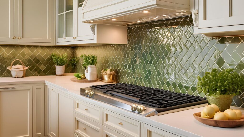 kitchen backsplash ideas for cream countertops and cabinets

