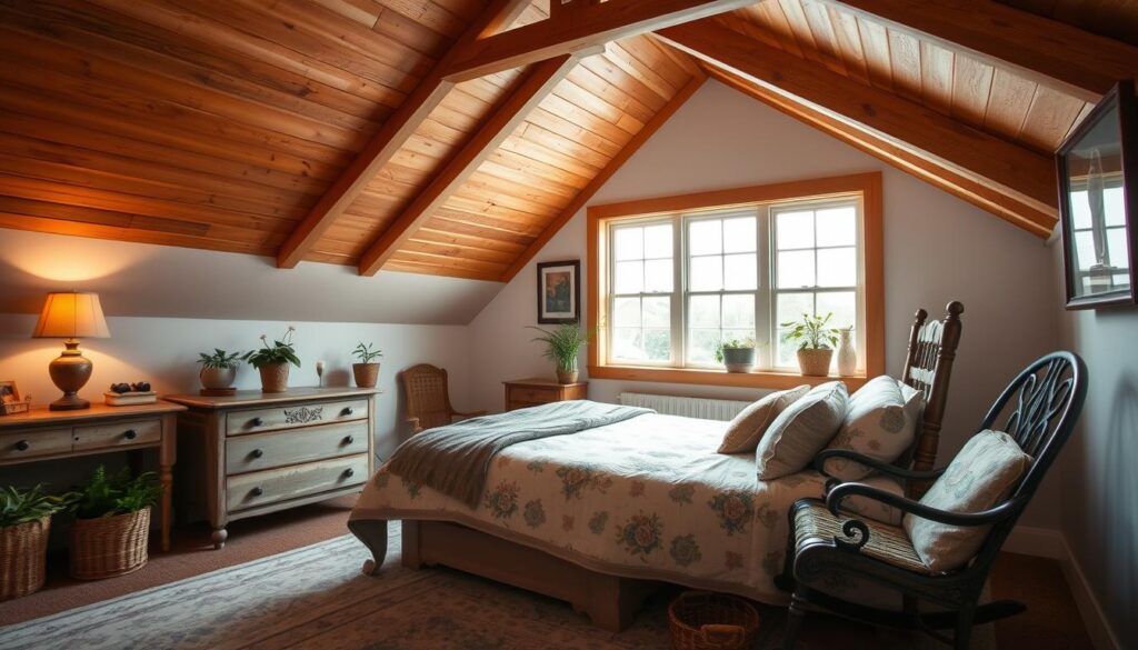 A cozy attic bedroom