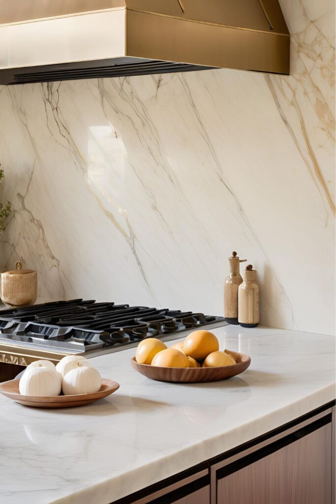 Carrara marble backsplash