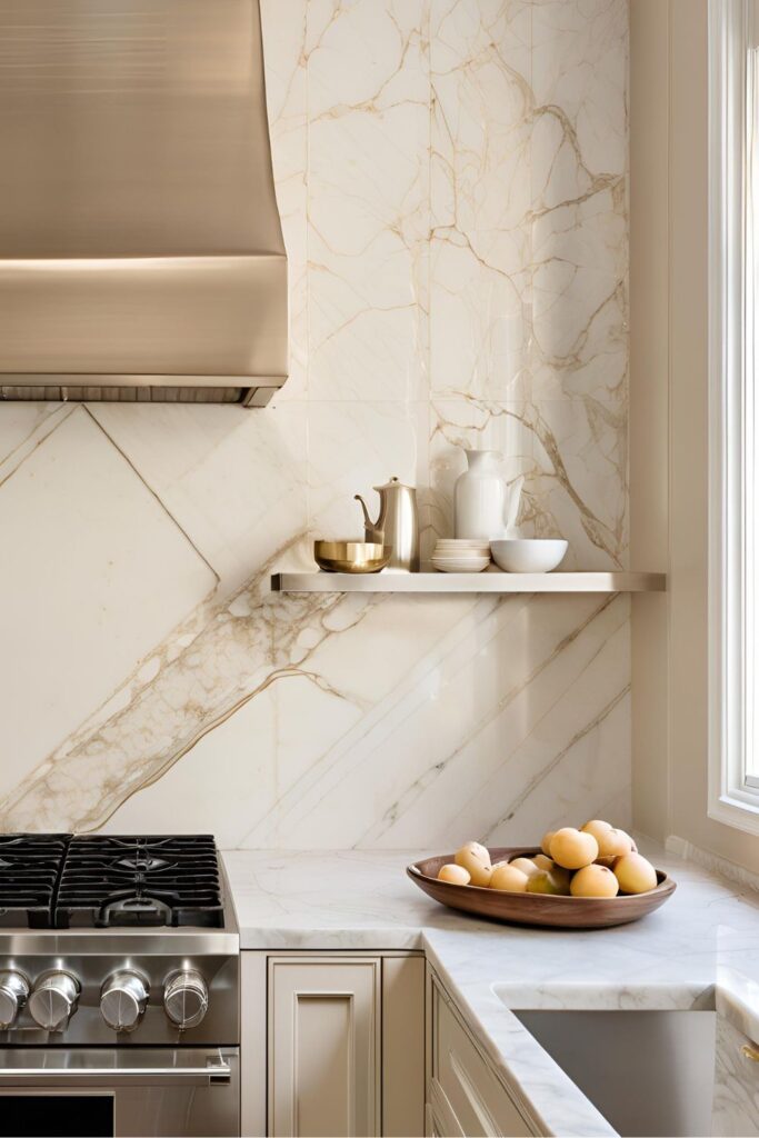 Carrara marble backsplash