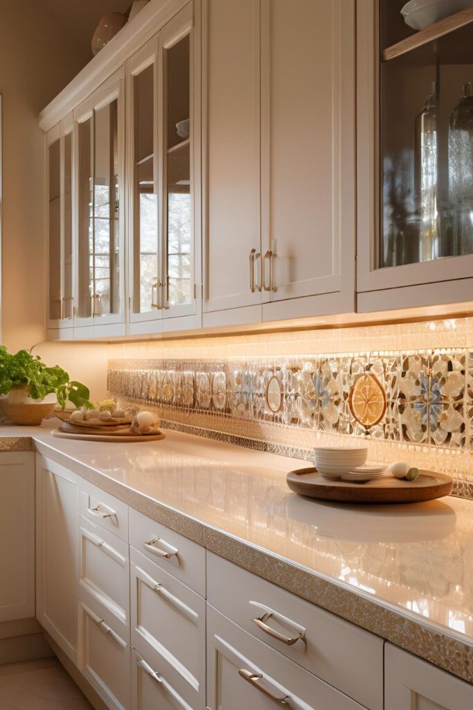 Mosaic Tiles for Cream Countertops