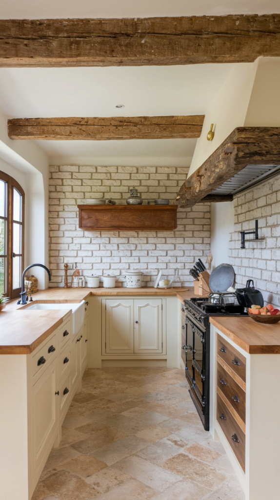 rustic brick backsplash