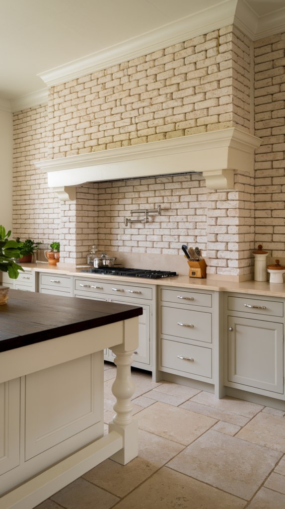 rustic brick backsplash