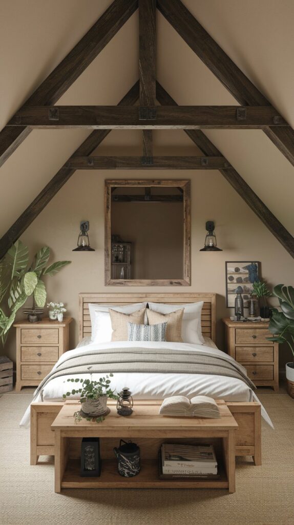 Earthy Attic Bedroom Designs