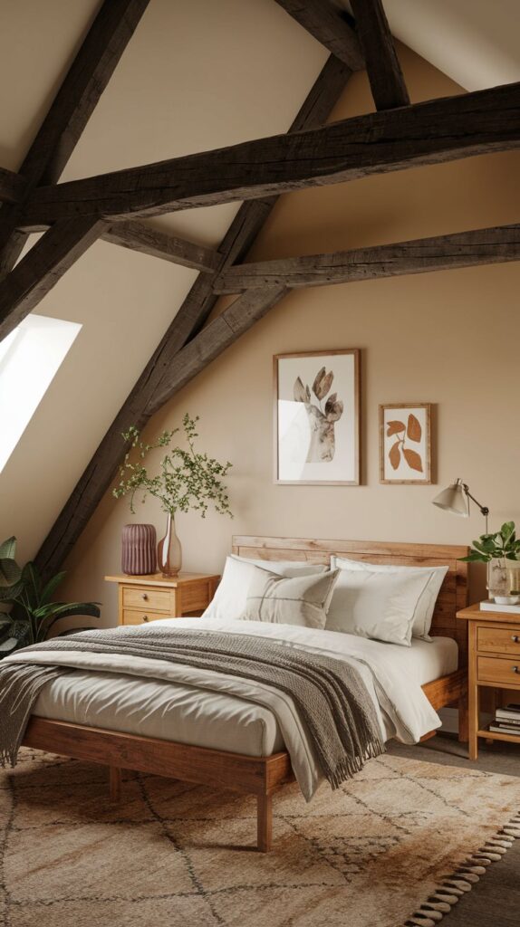 Earthy Attic Bedroom Designs