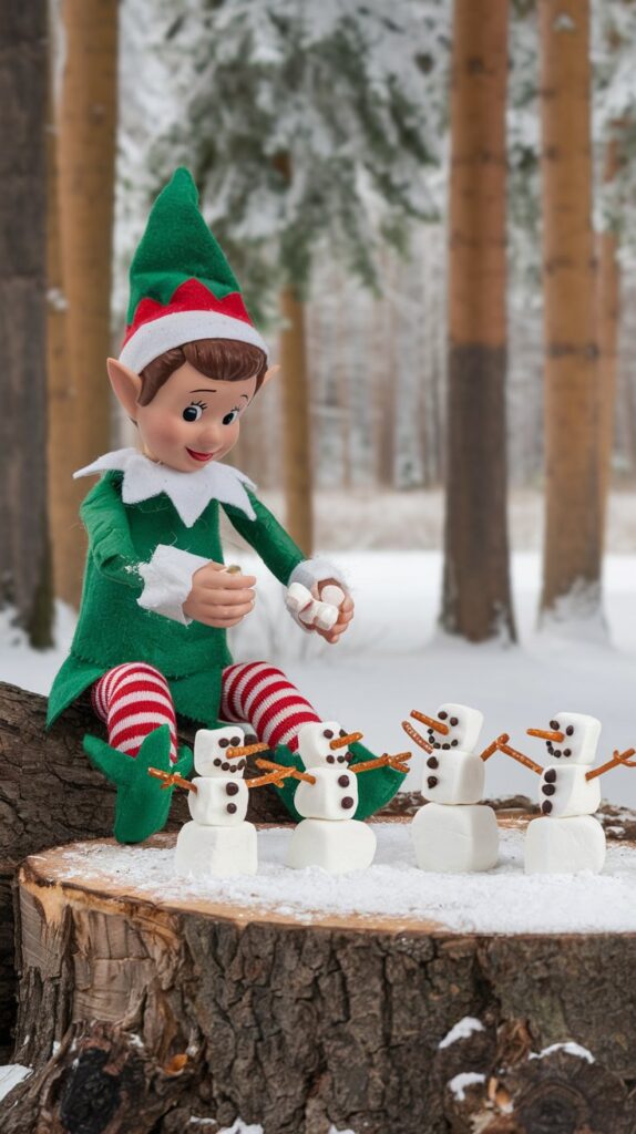 elf with Marshmallow Snowmen