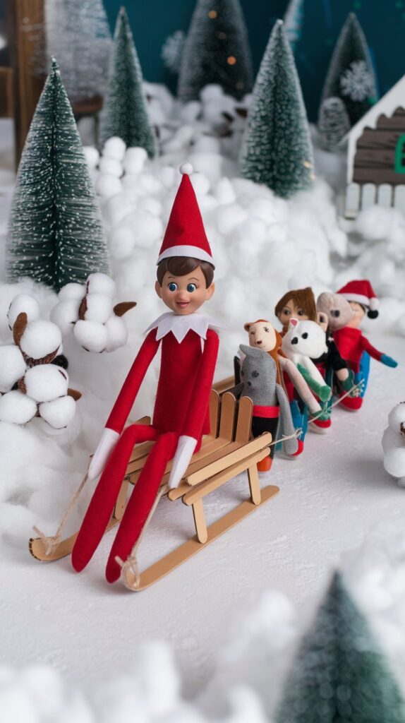 Elf on a Sled Ride with Friends