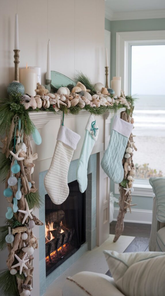  Coastal Christmas Mantel Decor