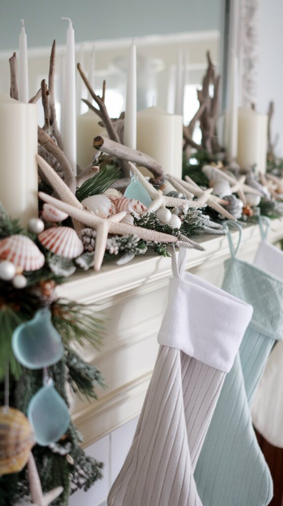  Coastal Christmas Mantel Decor