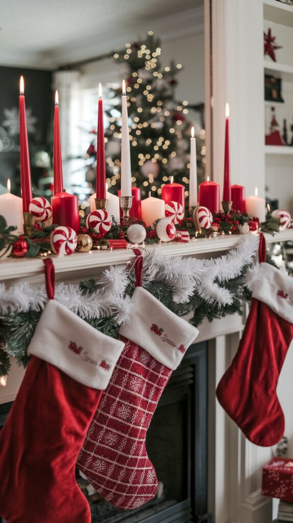 Traditional Red and White Decor