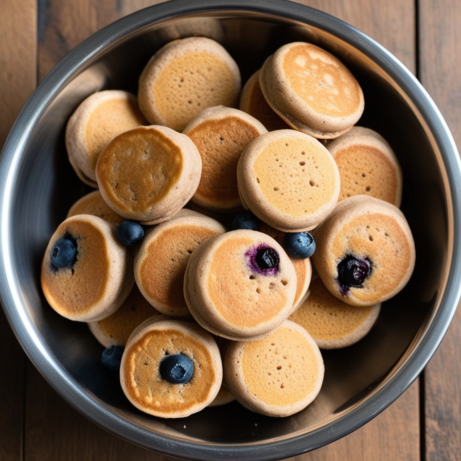 Peanut Butter and Blueberry Pancakes homemade dog food recipes