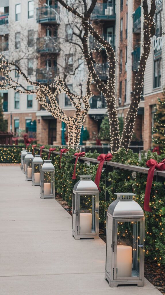 Burgundy and Silver Outdoor Christmas Lights