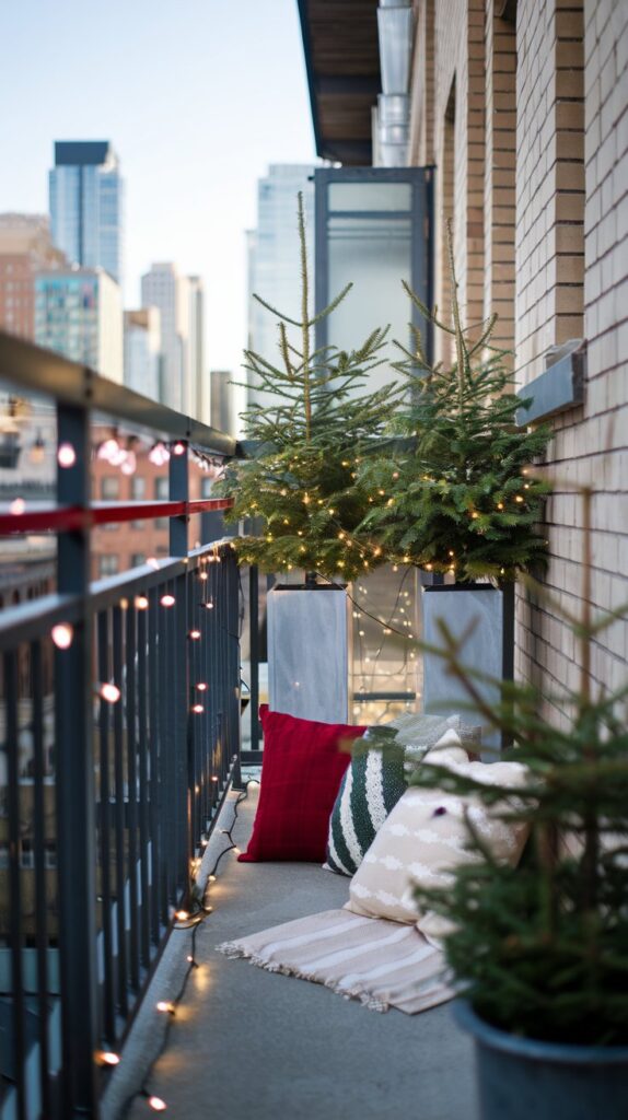 Balcony Christmas Decor for Small Apartments