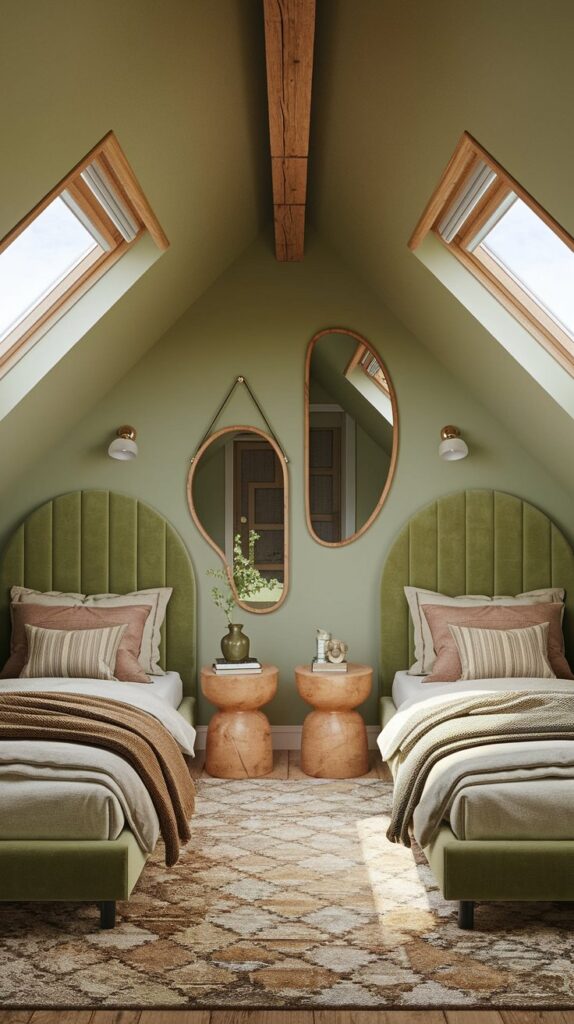 earthy attic bedroom ideas