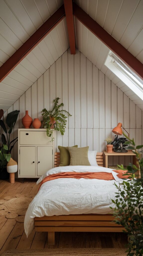 Earthy Attic Bedroom Designs