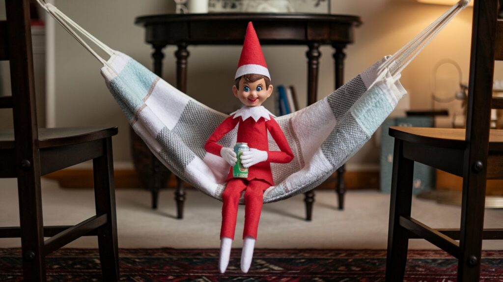 an elf on a hammock 