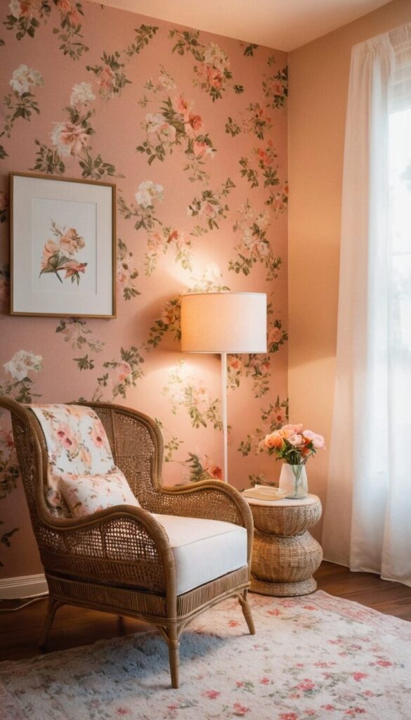 modern grandma core bedroom with a cozy reading nook