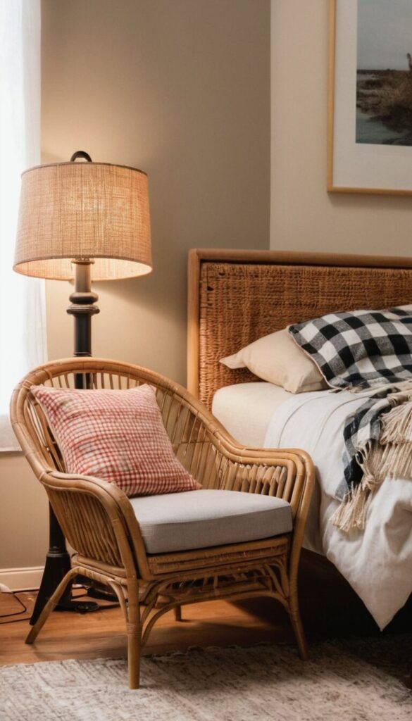 modern grandma core bedroom with a cozy reading nook