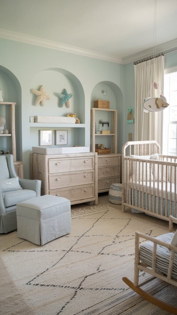 Neautral ocean baby nursery ideas