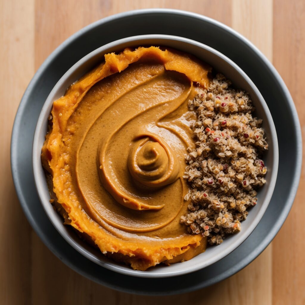 Peanut Butter and Pumpkin Mash homemade dog food recipes