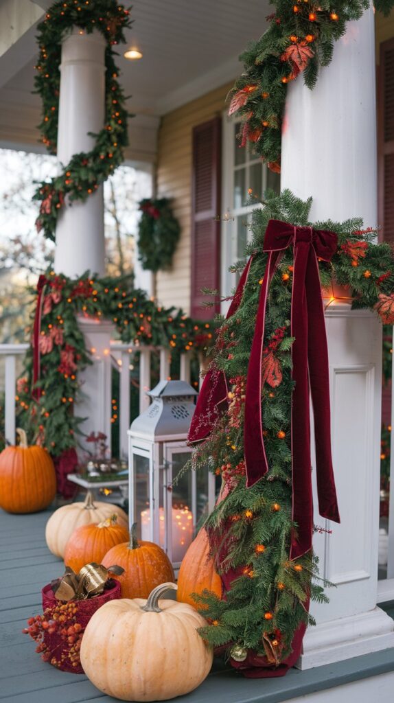 Outdoor Burgundy and Orange Decor