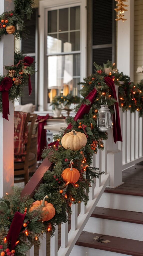 Outdoor Burgundy and Orange Decor