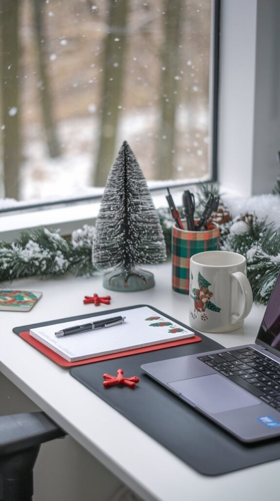 Christmas Decor for Small Apartment Desks or Workspaces