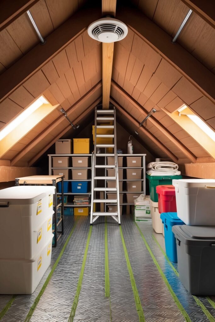 attic room with storage space