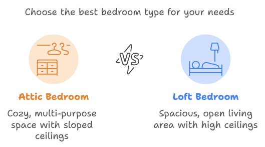 attic bedroom vs loft bedroom infographic