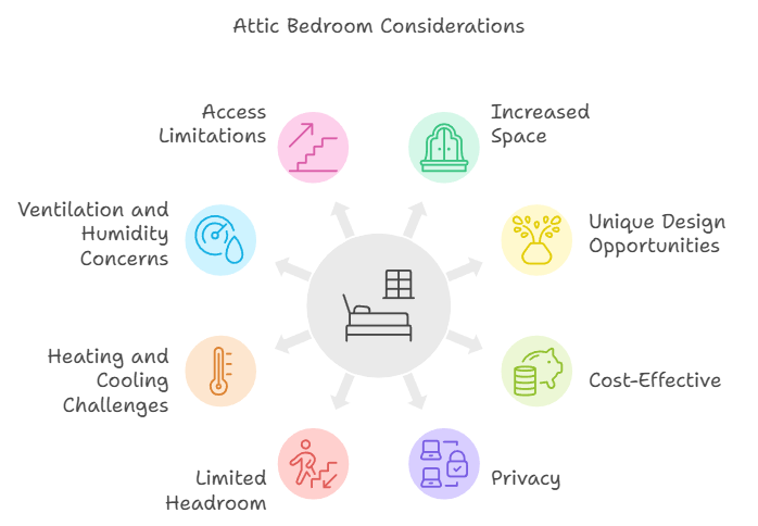 attic bedroom consideration infographics