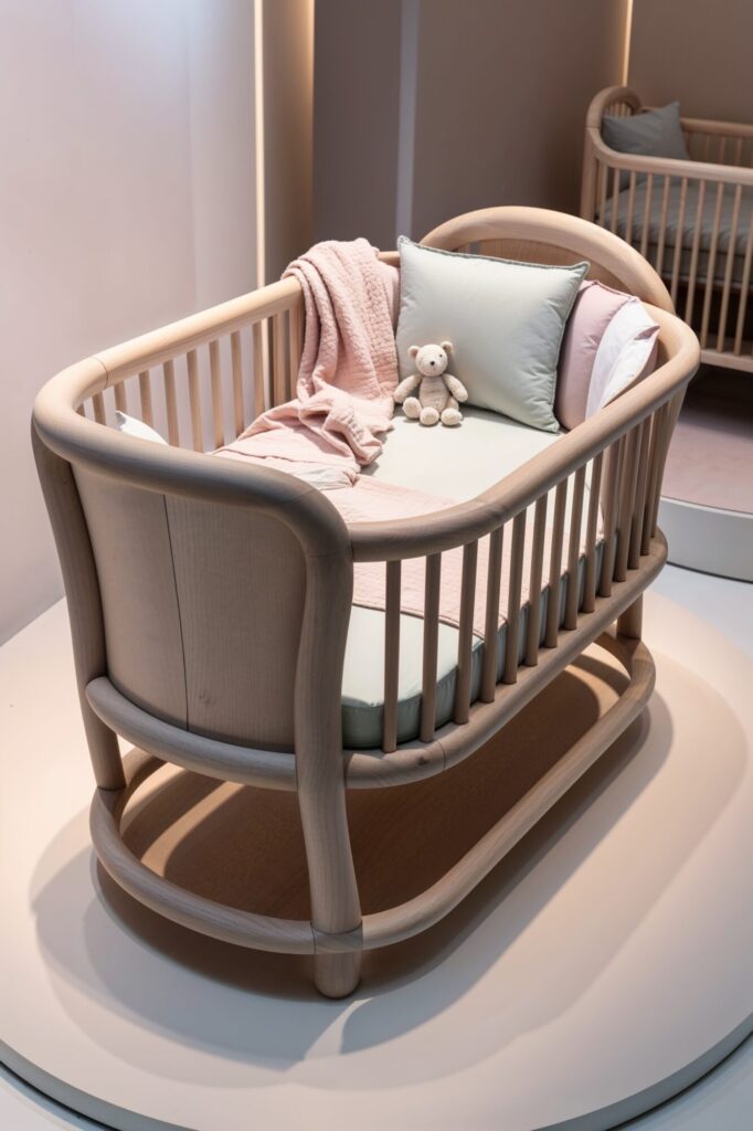 baby Crib in soft pastel color