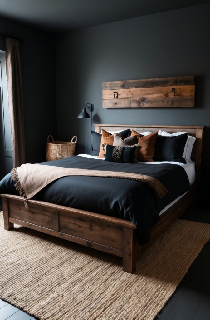 dark moody guest bedroom