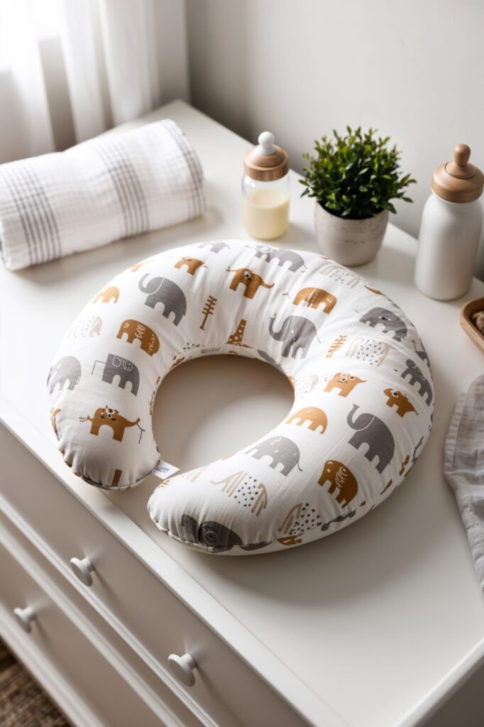 feeding pillow in animal pattern