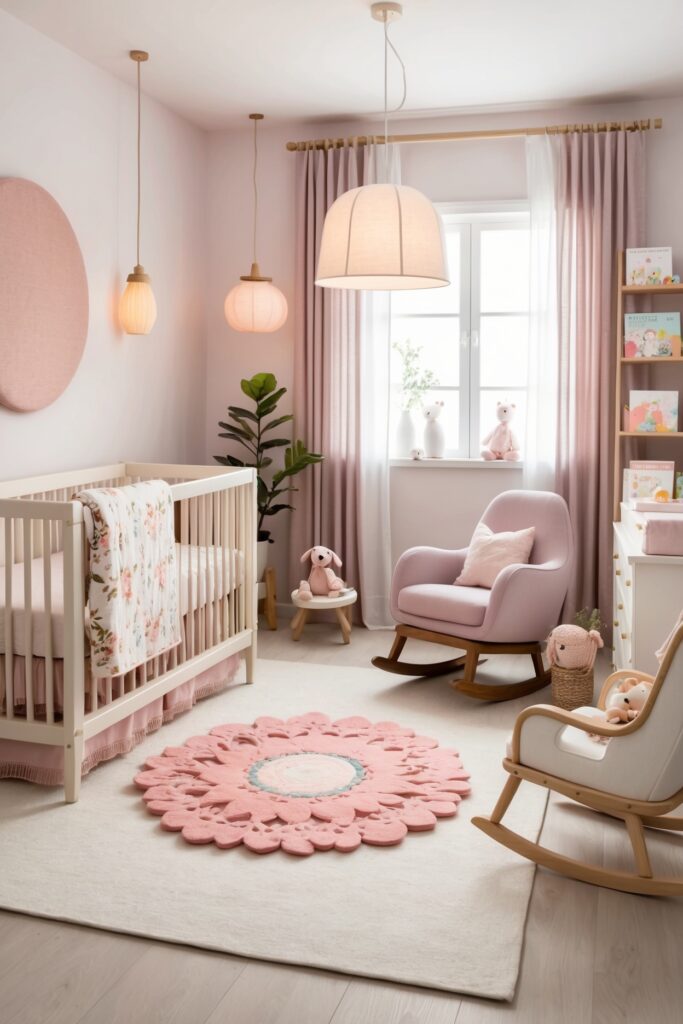 pink nursery for girls