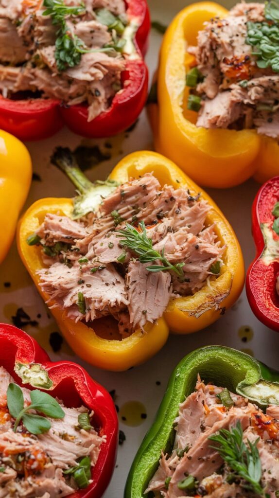 Baked Tuna-Stuffed Bell Peppers