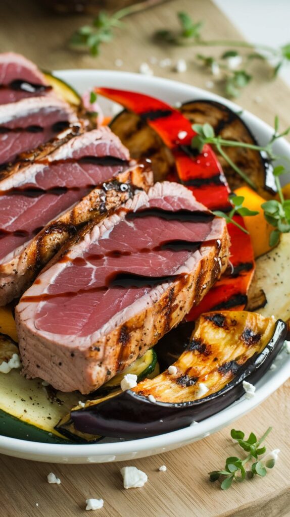 Grilled Tuna and Vegetable Bowls