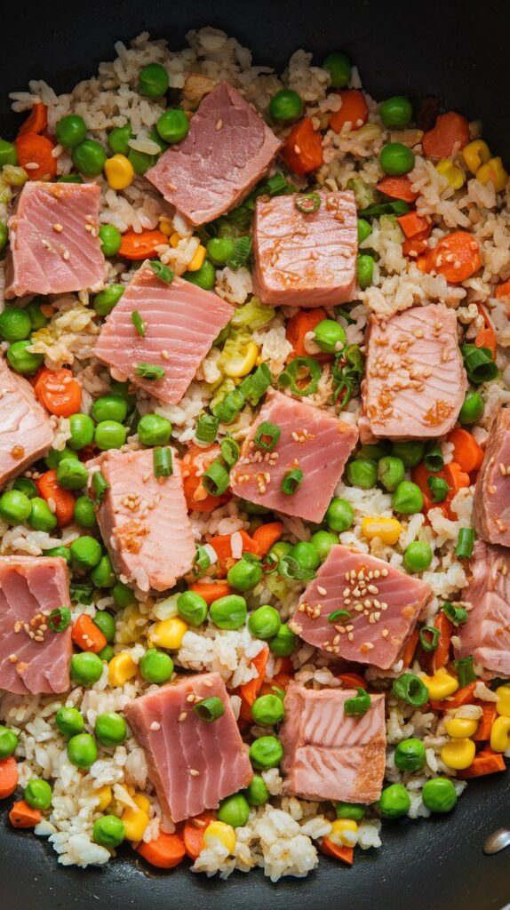 Tuna and Veggie Rice Stir-Fry