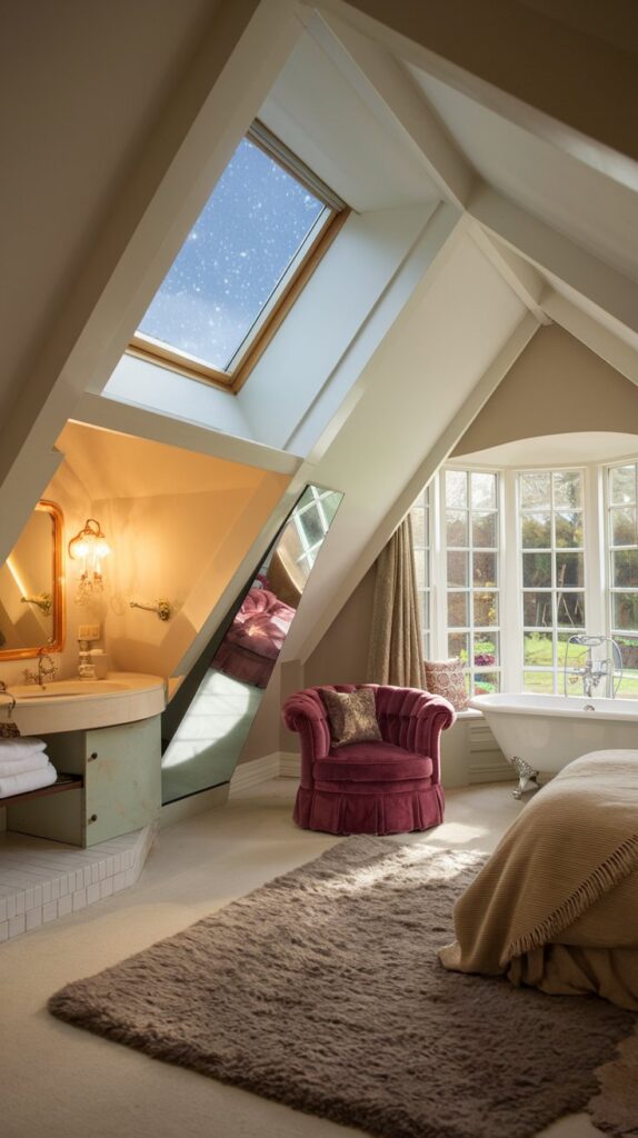 attic with Skylights and Dormer Windows